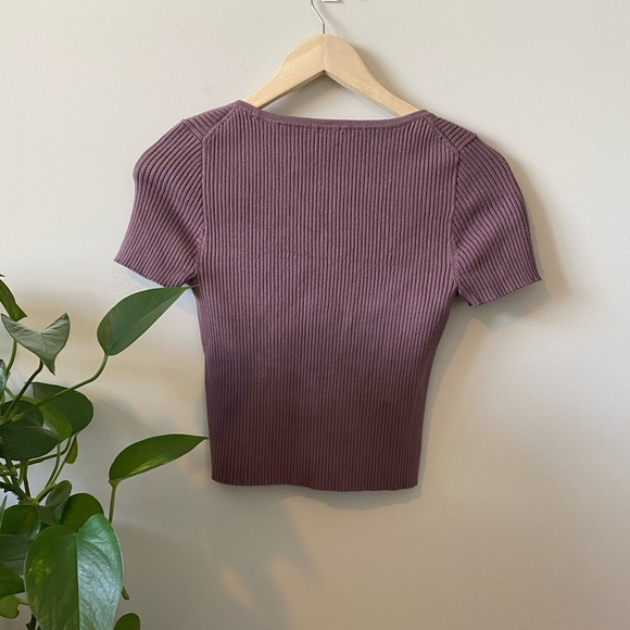 Madewell: Ribbed Square-Neck Crop Top, size small - Picture 2 of 5